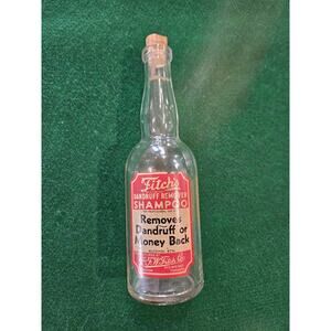 Vintage 1930s Fitch Dandruff Remover Shampoo Bottle